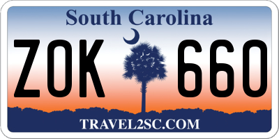 SC license plate ZOK660