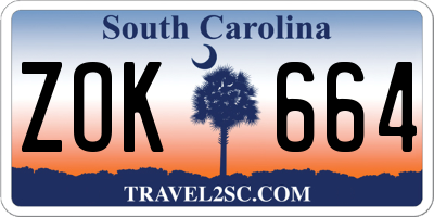 SC license plate ZOK664