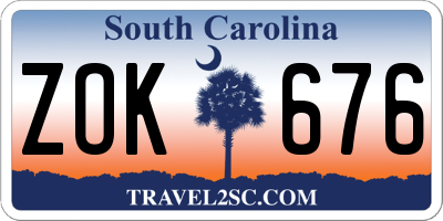SC license plate ZOK676