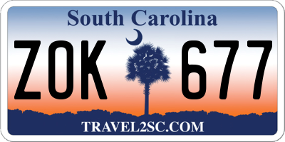 SC license plate ZOK677