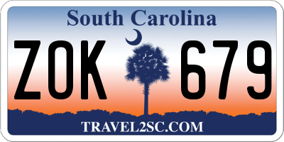 SC license plate ZOK679