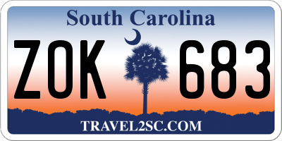 SC license plate ZOK683