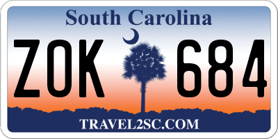 SC license plate ZOK684