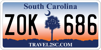 SC license plate ZOK686