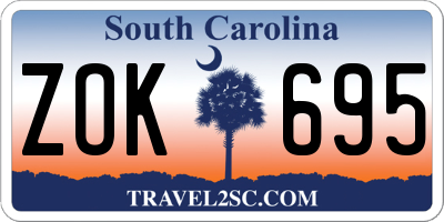 SC license plate ZOK695