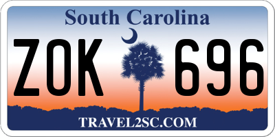 SC license plate ZOK696