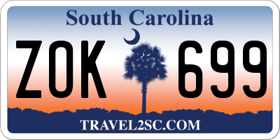 SC license plate ZOK699