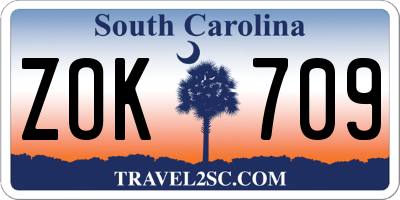 SC license plate ZOK709