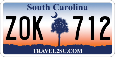 SC license plate ZOK712