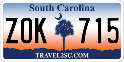 SC license plate ZOK715