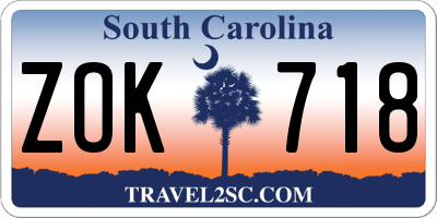 SC license plate ZOK718