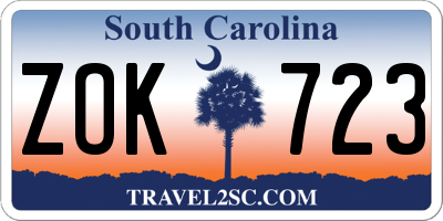SC license plate ZOK723