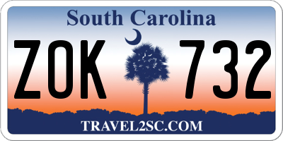 SC license plate ZOK732