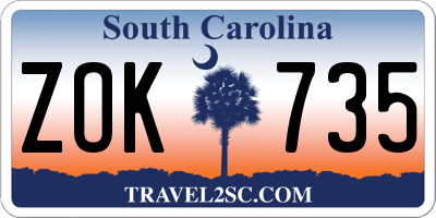 SC license plate ZOK735
