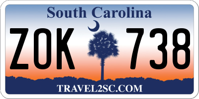 SC license plate ZOK738