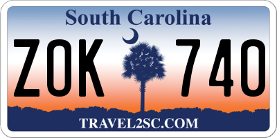SC license plate ZOK740
