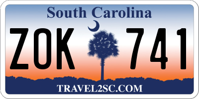 SC license plate ZOK741