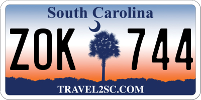 SC license plate ZOK744
