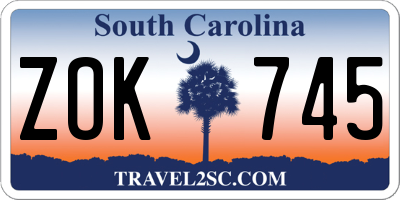 SC license plate ZOK745
