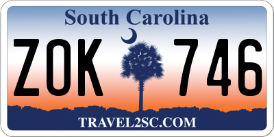 SC license plate ZOK746