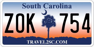 SC license plate ZOK754