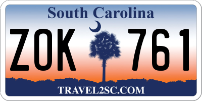 SC license plate ZOK761