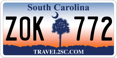 SC license plate ZOK772