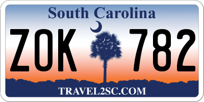 SC license plate ZOK782