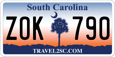 SC license plate ZOK790