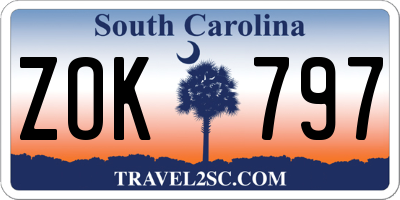 SC license plate ZOK797