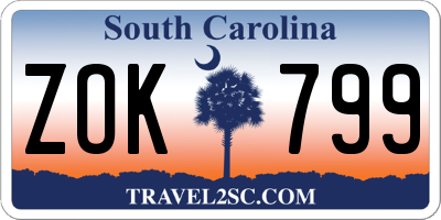 SC license plate ZOK799