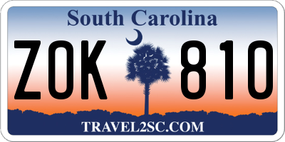 SC license plate ZOK810