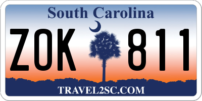 SC license plate ZOK811