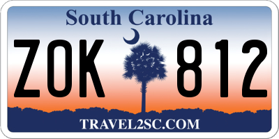 SC license plate ZOK812