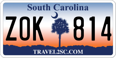 SC license plate ZOK814