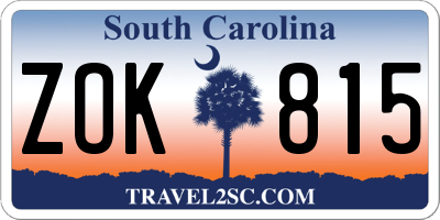 SC license plate ZOK815