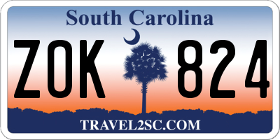 SC license plate ZOK824