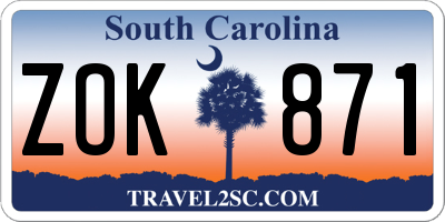 SC license plate ZOK871