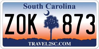 SC license plate ZOK873