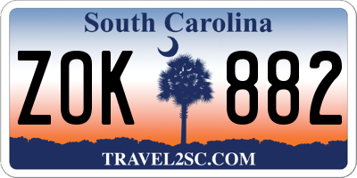 SC license plate ZOK882