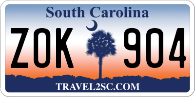 SC license plate ZOK904