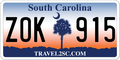SC license plate ZOK915