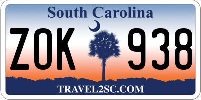 SC license plate ZOK938