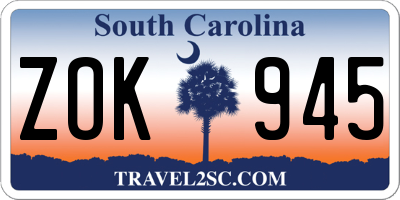 SC license plate ZOK945