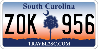SC license plate ZOK956