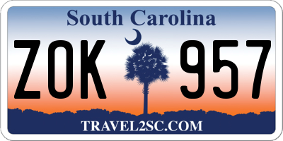 SC license plate ZOK957