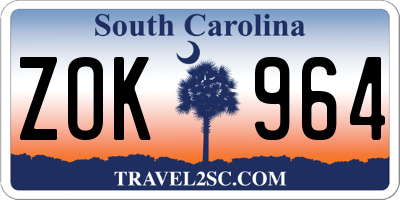 SC license plate ZOK964