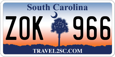 SC license plate ZOK966