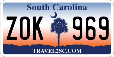 SC license plate ZOK969