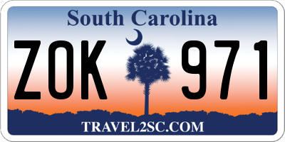 SC license plate ZOK971